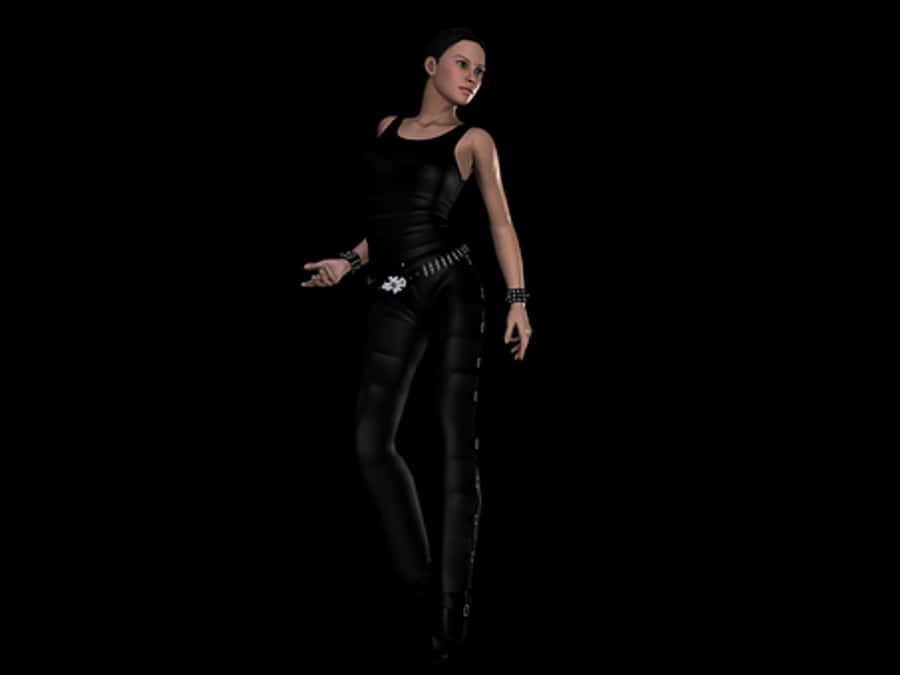 Futuristic Female Warriorin Black