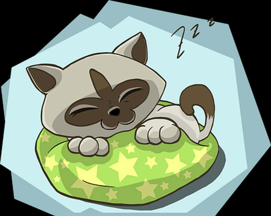Sleeping_ Cartoon_ Kitten_on_ Pillow