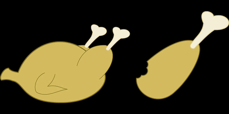 Golden Roast Chickenand Drumstick Illustration