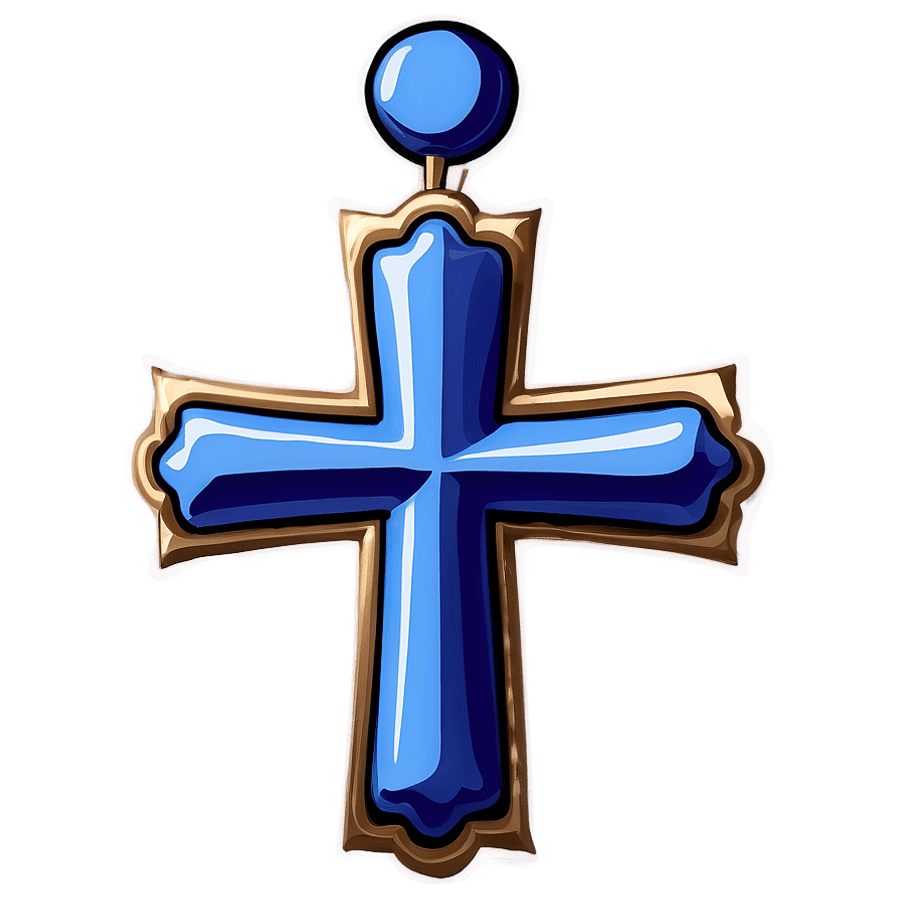 Shadowed Blue Cross Profile PNG ntb25