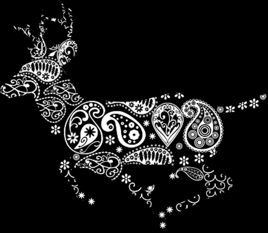 Paisley Patterned Deer Illustration