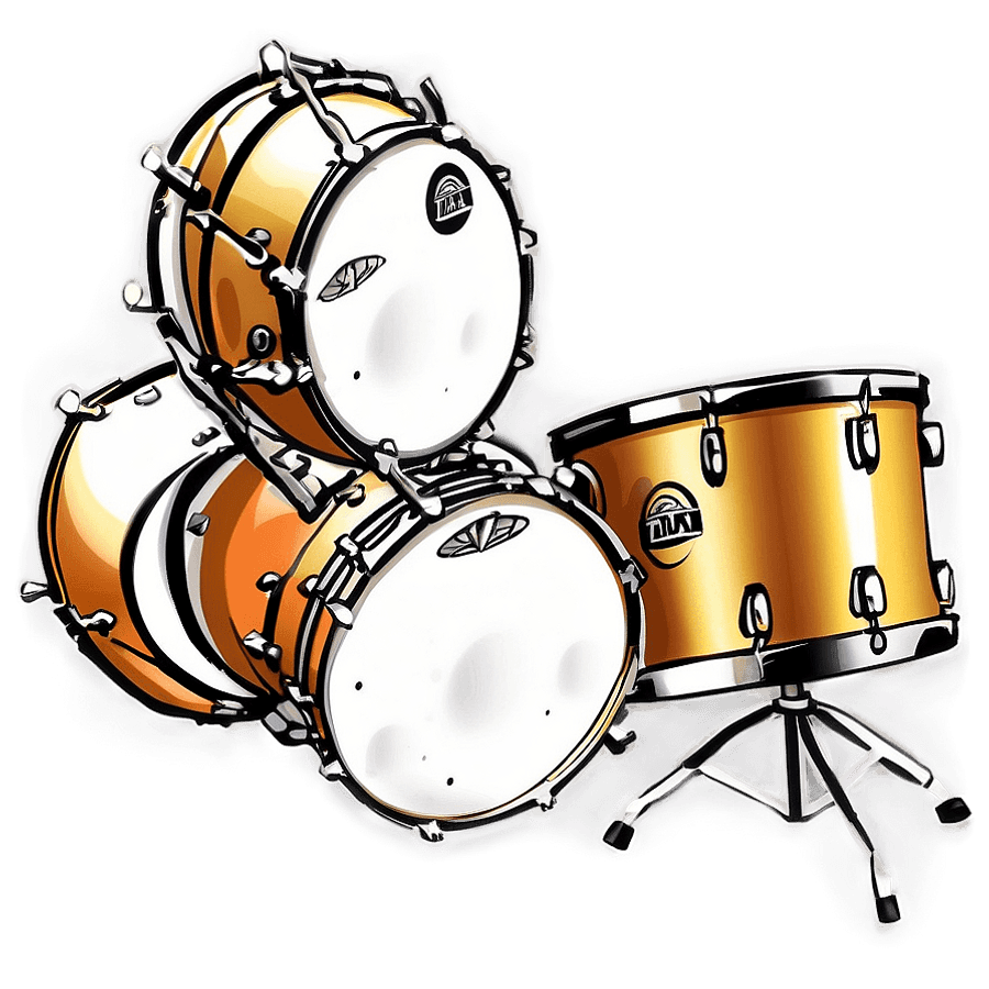 Classic Drumset Illustration PNG 73