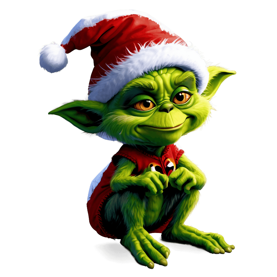 Baby Grinch in Snow PNG 05212024