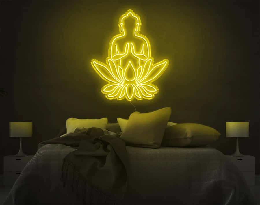 Decoração de Lótus Buda Neon