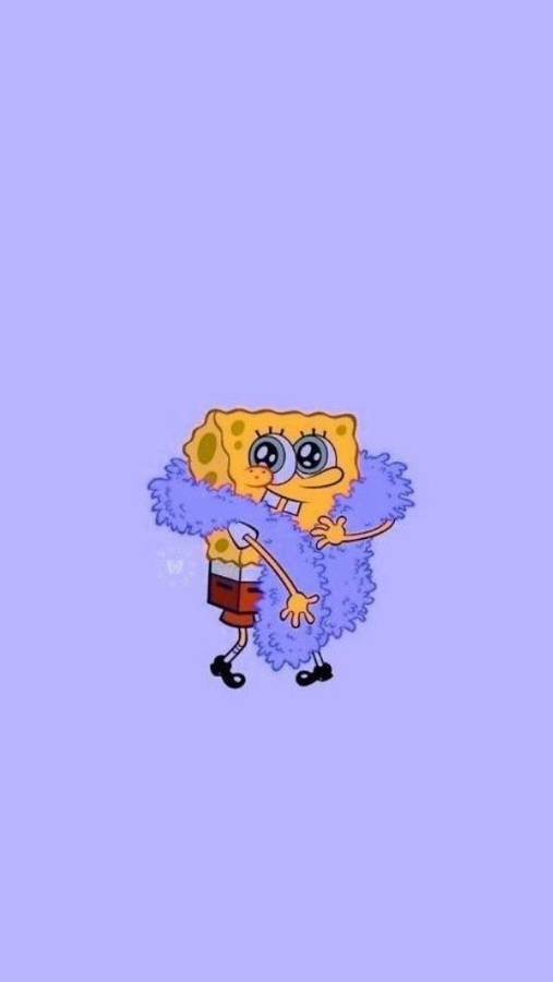 Download Funny Spongebob With Fashionable Scarf Wallpaper | Wallpapers.com