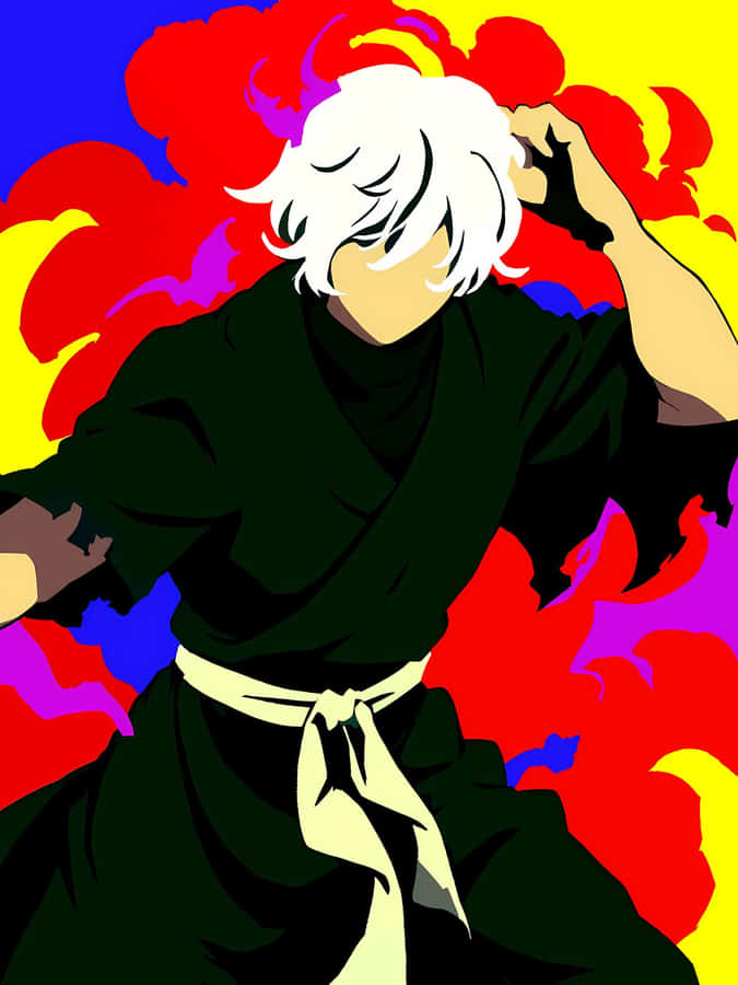 Anime-Charakter Bunte Kulisse