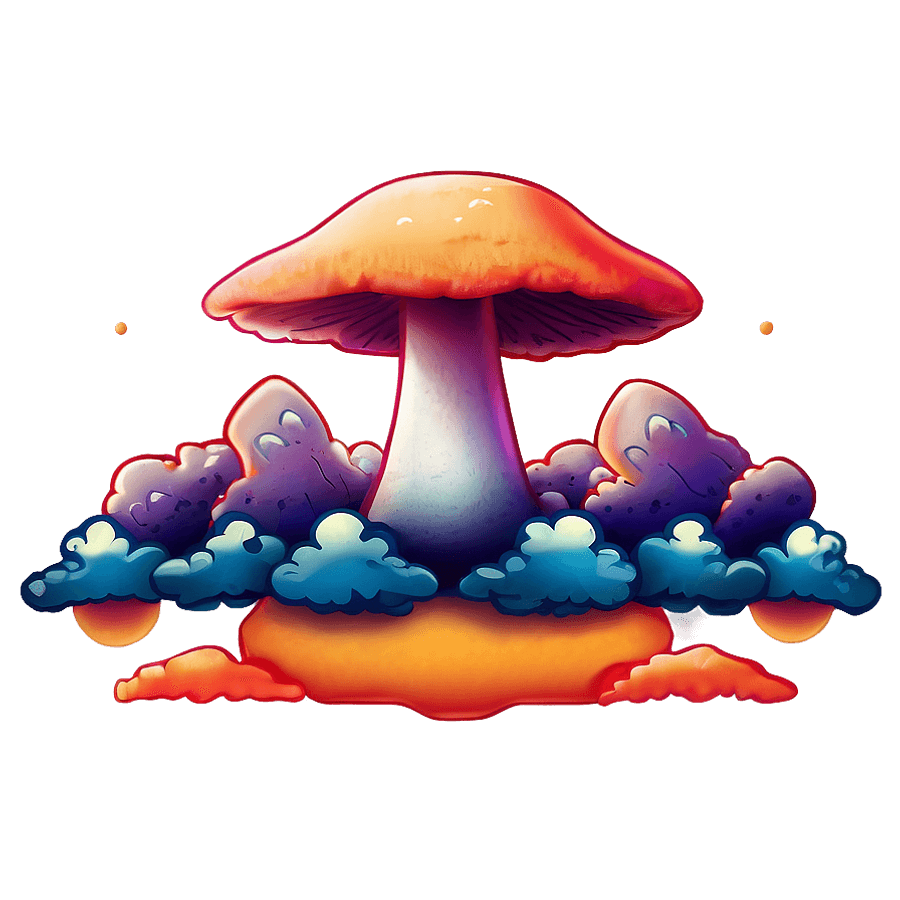 Mushroom Cloud Sunset Background PNG cuf21