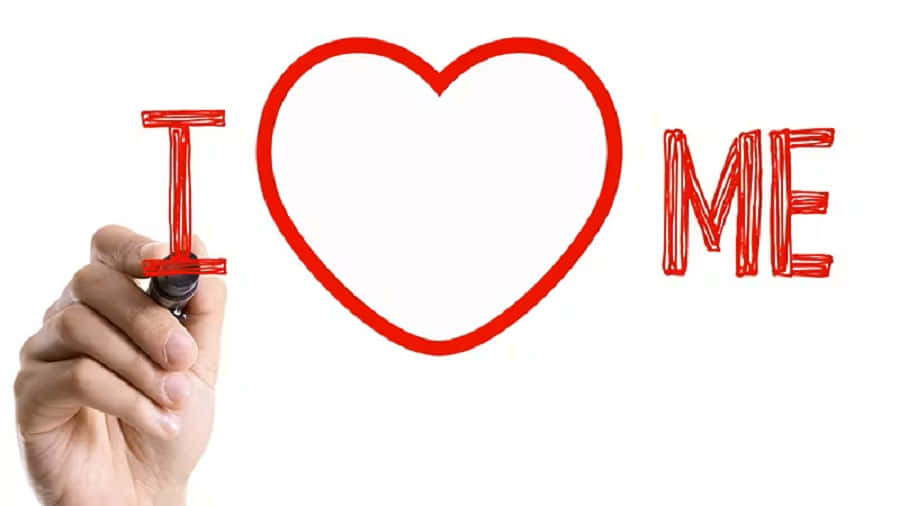 Conceito de Amor Próprio Desenho à Mão Coração Vermelho