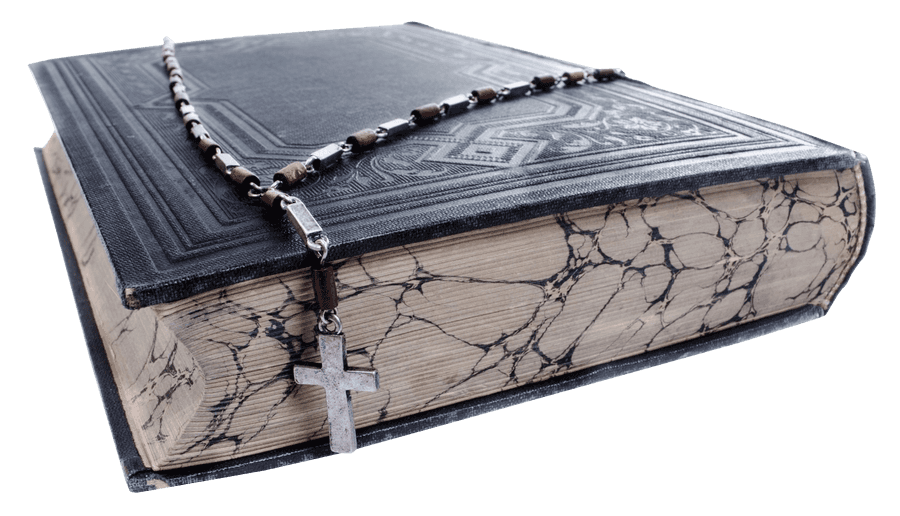 Antique Biblewith Rosary Beads