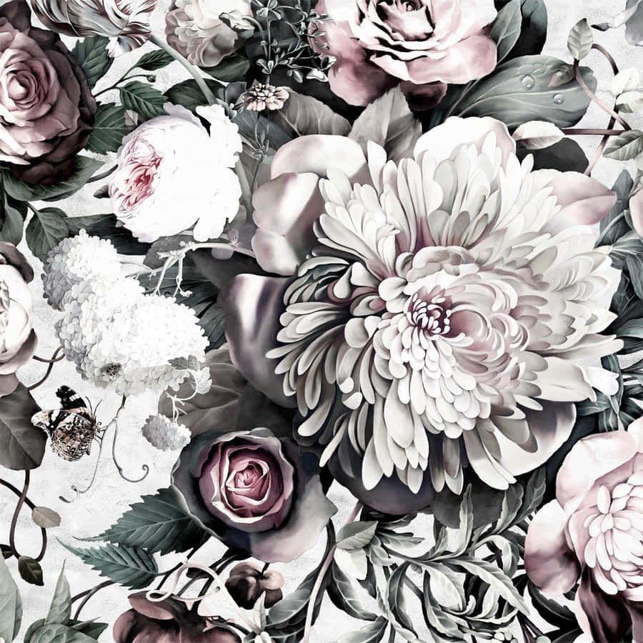 Blomsterprint1134 x 1134 tapet.