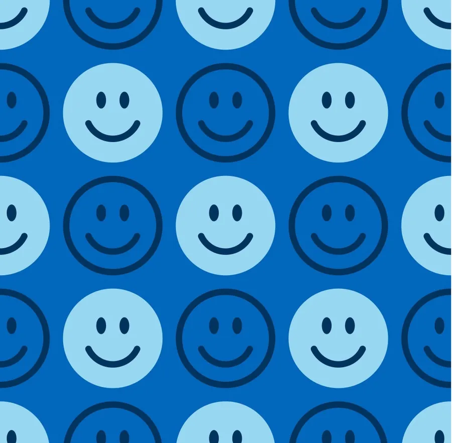 Blue Smiley Face Pattern