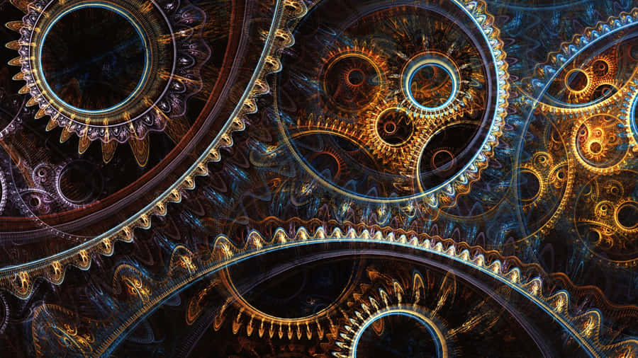 Engrenagens e Cogs Mecânicos Abstratos