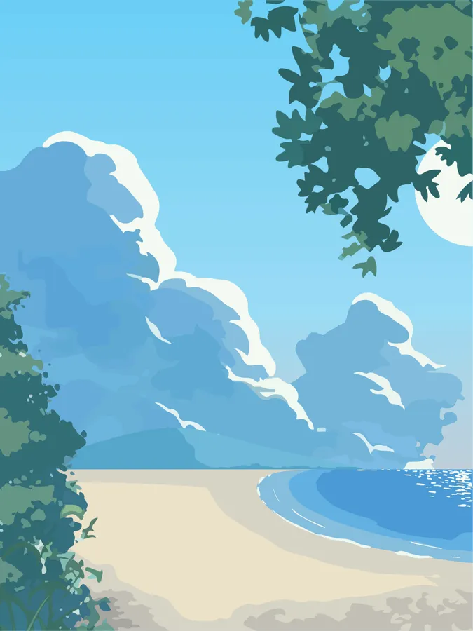 Anime Beach Background