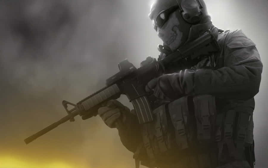 Soldado Icônico Ghost M W2 em Posição