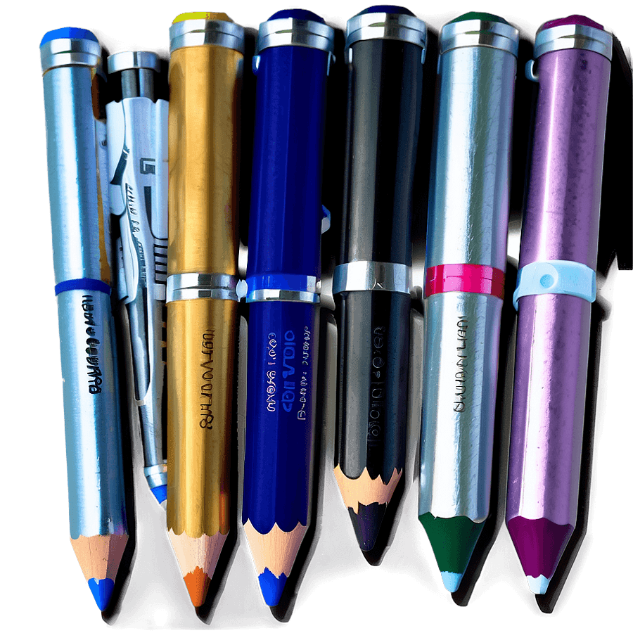 Metallic Pencils PNG qaa