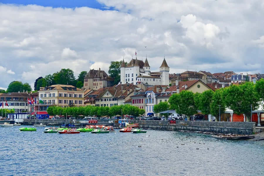 Nyon Schweiz Uferansicht