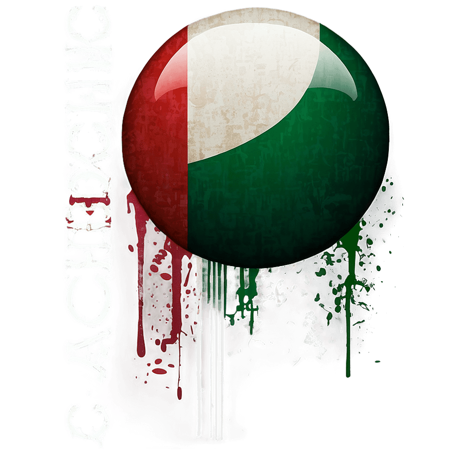 Grunge Italian Flag Design PNG 05252024