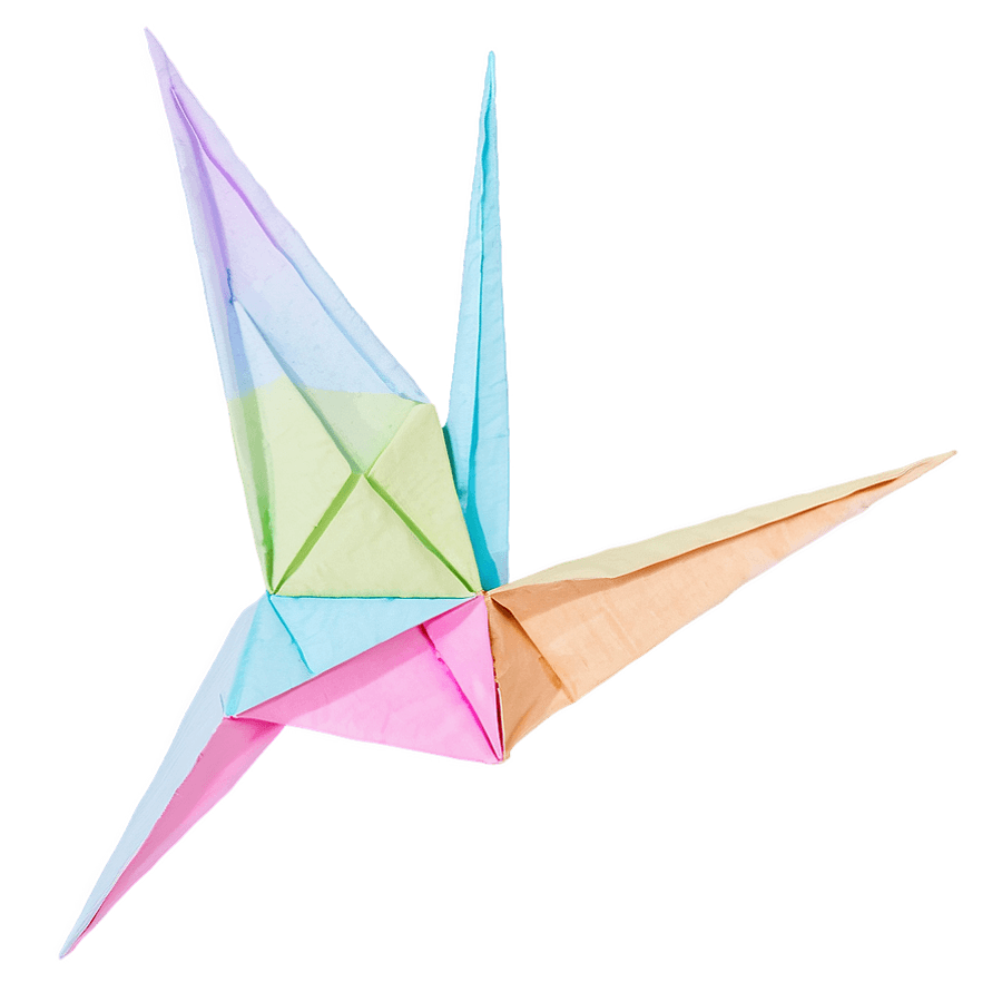 Paper Crane in Pastel Colors PNG hgf40