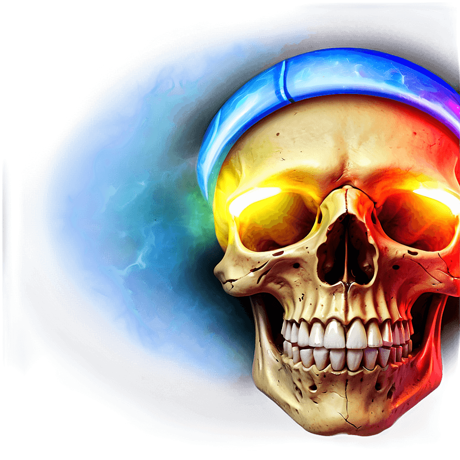 Glowing Skull Illustration PNG wae