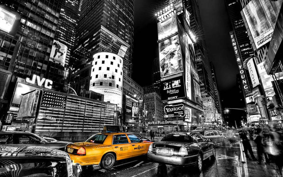 Neroe Bianco Notte Strada di New York
