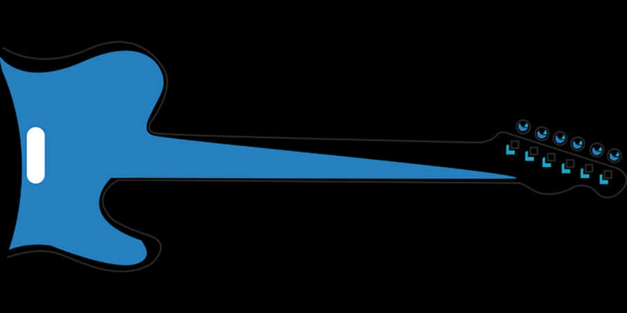 Blue Electric Guitar Silhouette