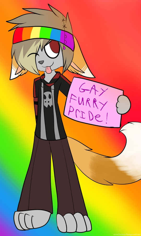 Furry Pride Fascia Arcobaleno
