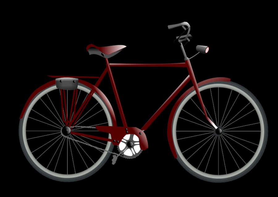 Red Vintage Bicycle Black Background