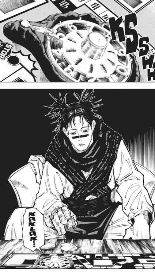 Manga-Charakter spielt Brettspiel