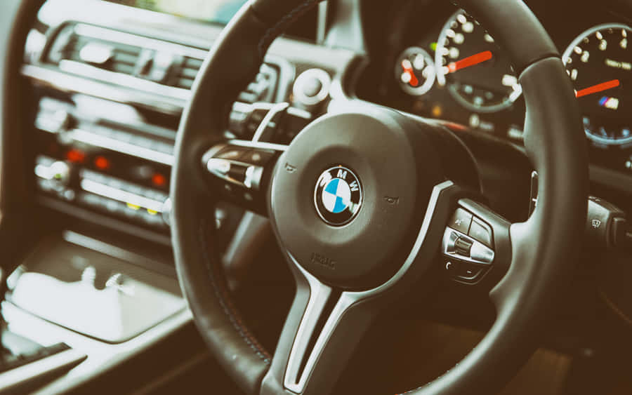 Vista do Volante Interior do BMW