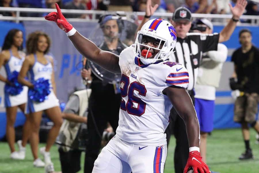 Celebração de Devin Singletary pelos Buffalo Bills
