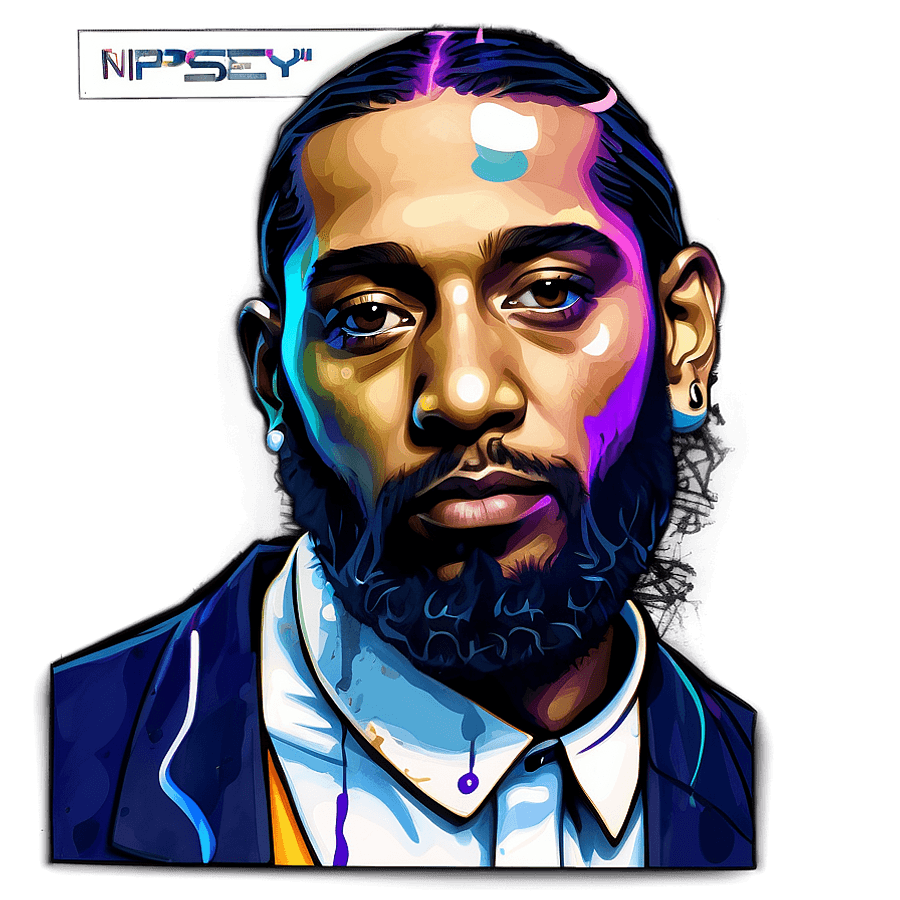 Nipsey Hussle Graffiti Art PNG veg66