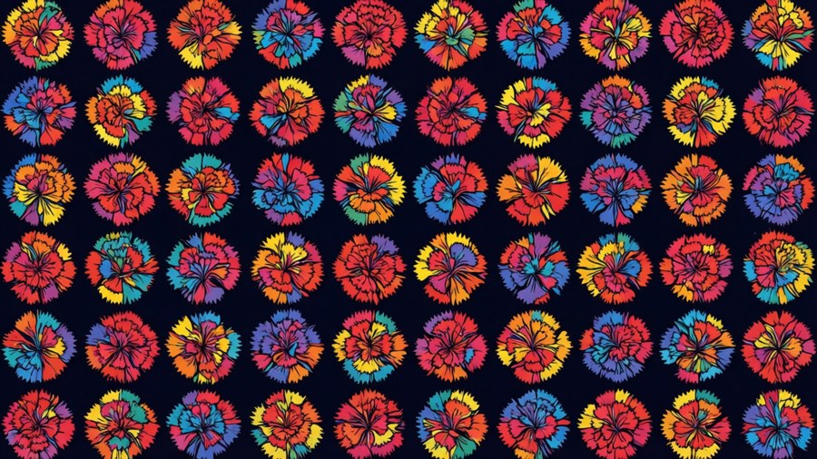 Geometric Carnation Pattern Wallpaper