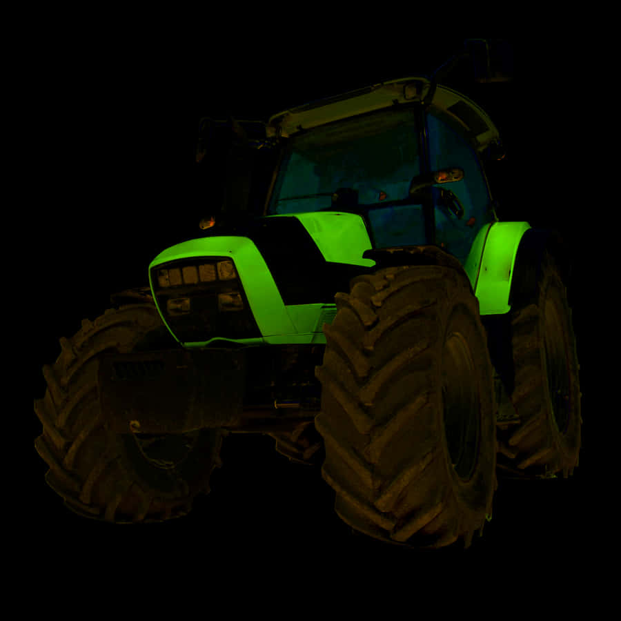 Modern Green Tractorat Night