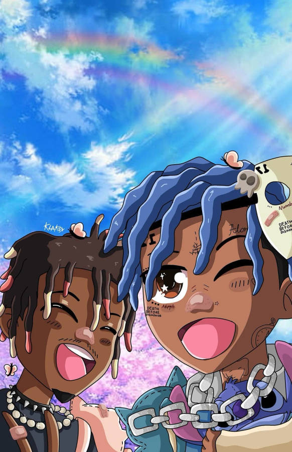 JuiceWrld Anime med XXXTentacion - detta skulle kunna vara en cool design för din dator eller mobiltelefon. Varför inte prova att ha den som bakgrundsbild på din enhet? Det skulle verkligen sticka ut och visa upp din unika stil.