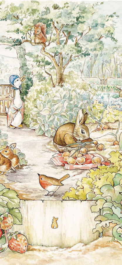 Peter Rabbit Garten Illustration