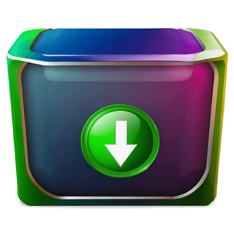 Bright Download Button PNG qhd