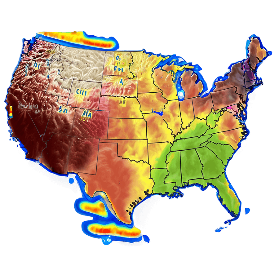 US Weather Map PNG flg
