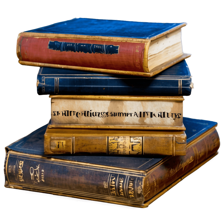 Vintage Book Stack PNG 72