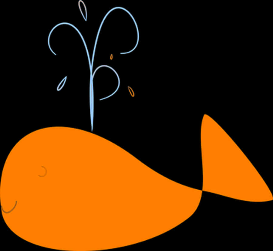 Orange Cartoon Whale Vector