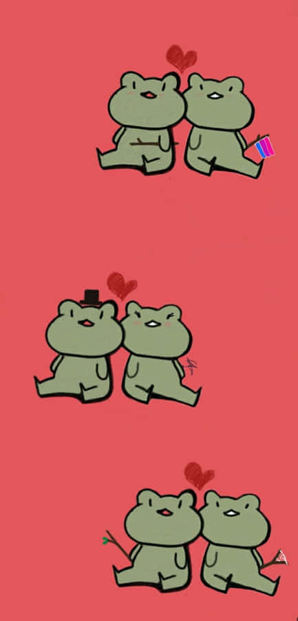 Ilustração de Casais de Sapos Adoráveis