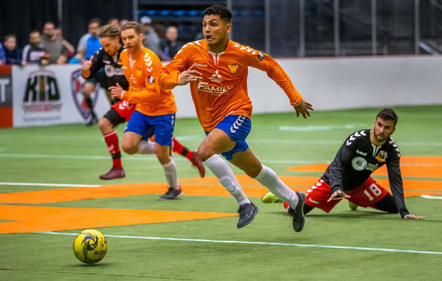 Scatto d'Azione di Calcio Indoor