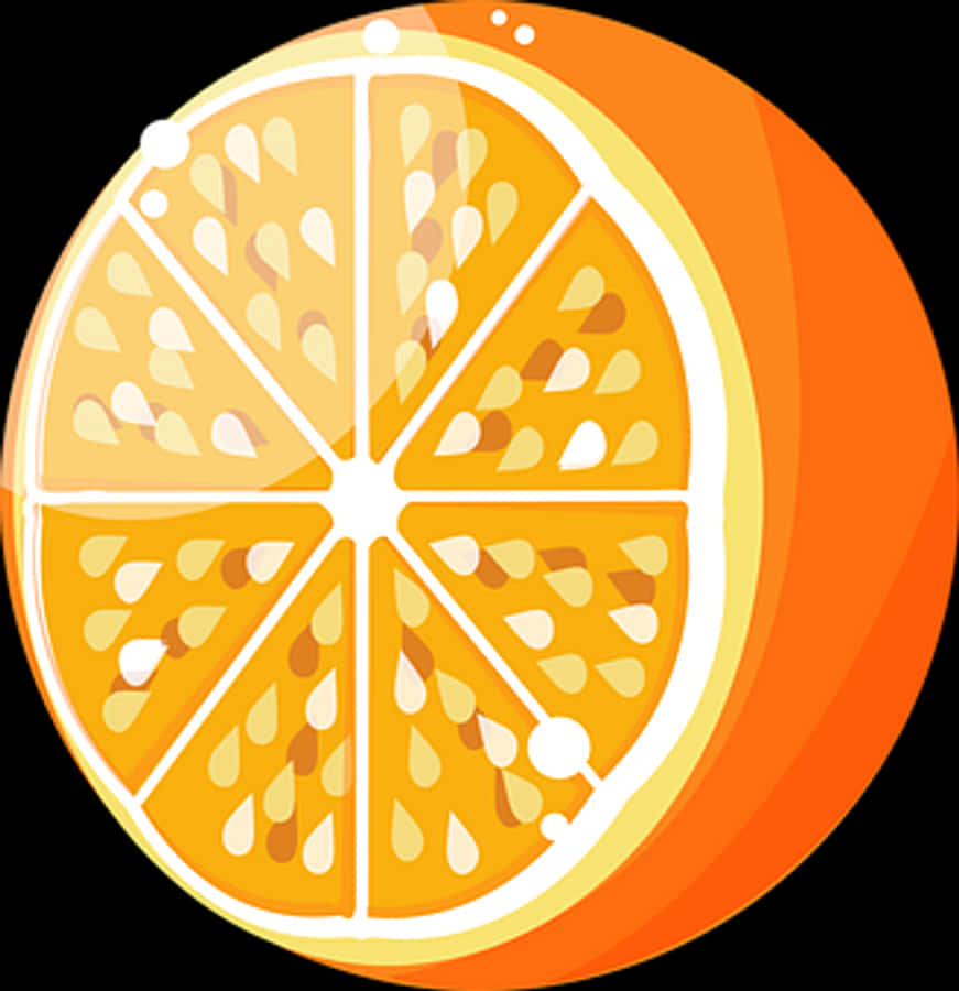 Vibrant Orange Slice Illustration