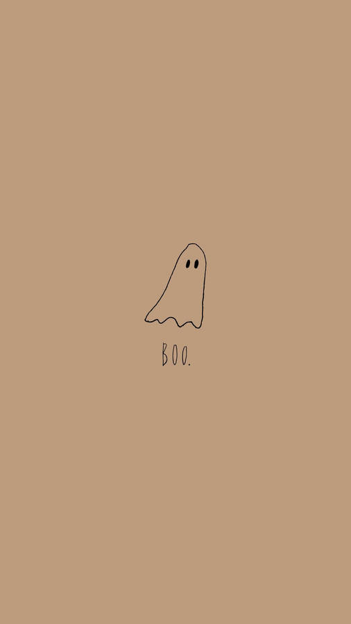 Download Ghost Aesthetic Logo In Brown Wallpaper | Wallpapers.com