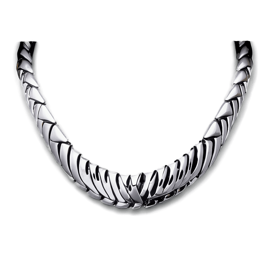 Silver Necklace for Men PNG 2