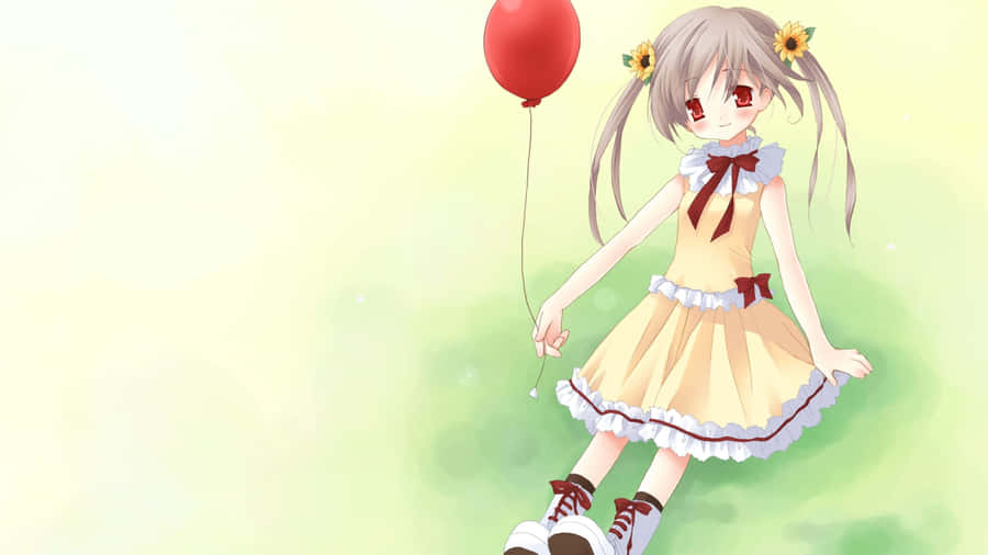 Ragazza con Palloncino Arte Anime