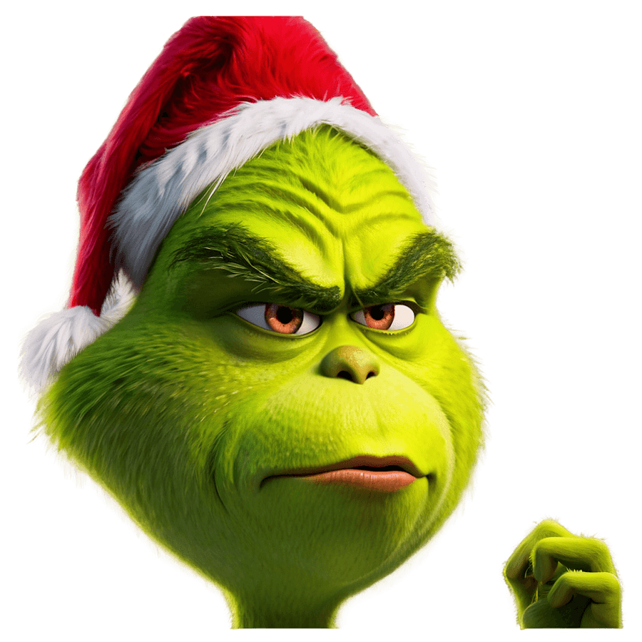Grinch's Gloomy Face PNG nic