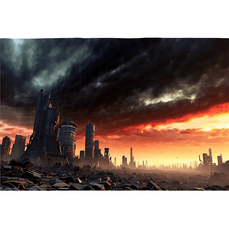 Dreamcore Apocalyptic Landscape PNG xvu