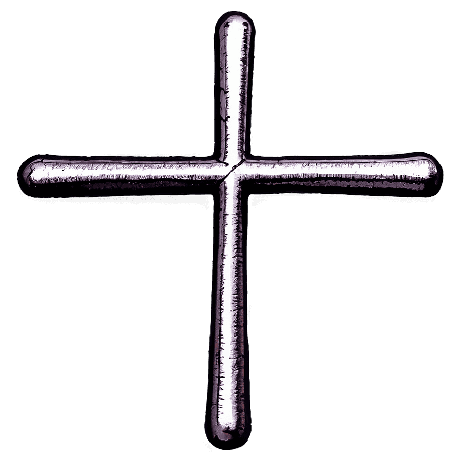 Thin Cross in Heart PNG aym47