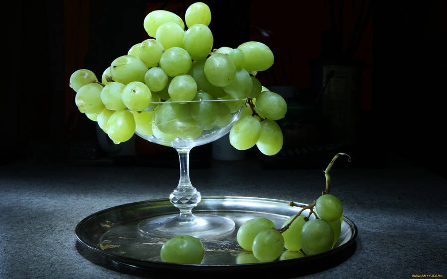 Download Glass Bowl Of Green Grapes Wallpaper | Wallpapers.com