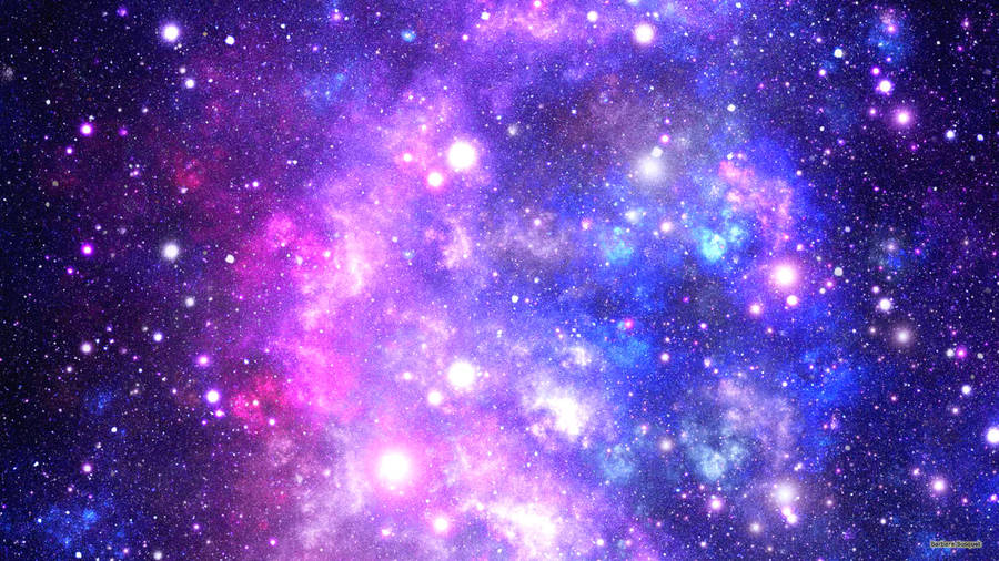 Glittery Blue and Purple Galaxy wallpaper.